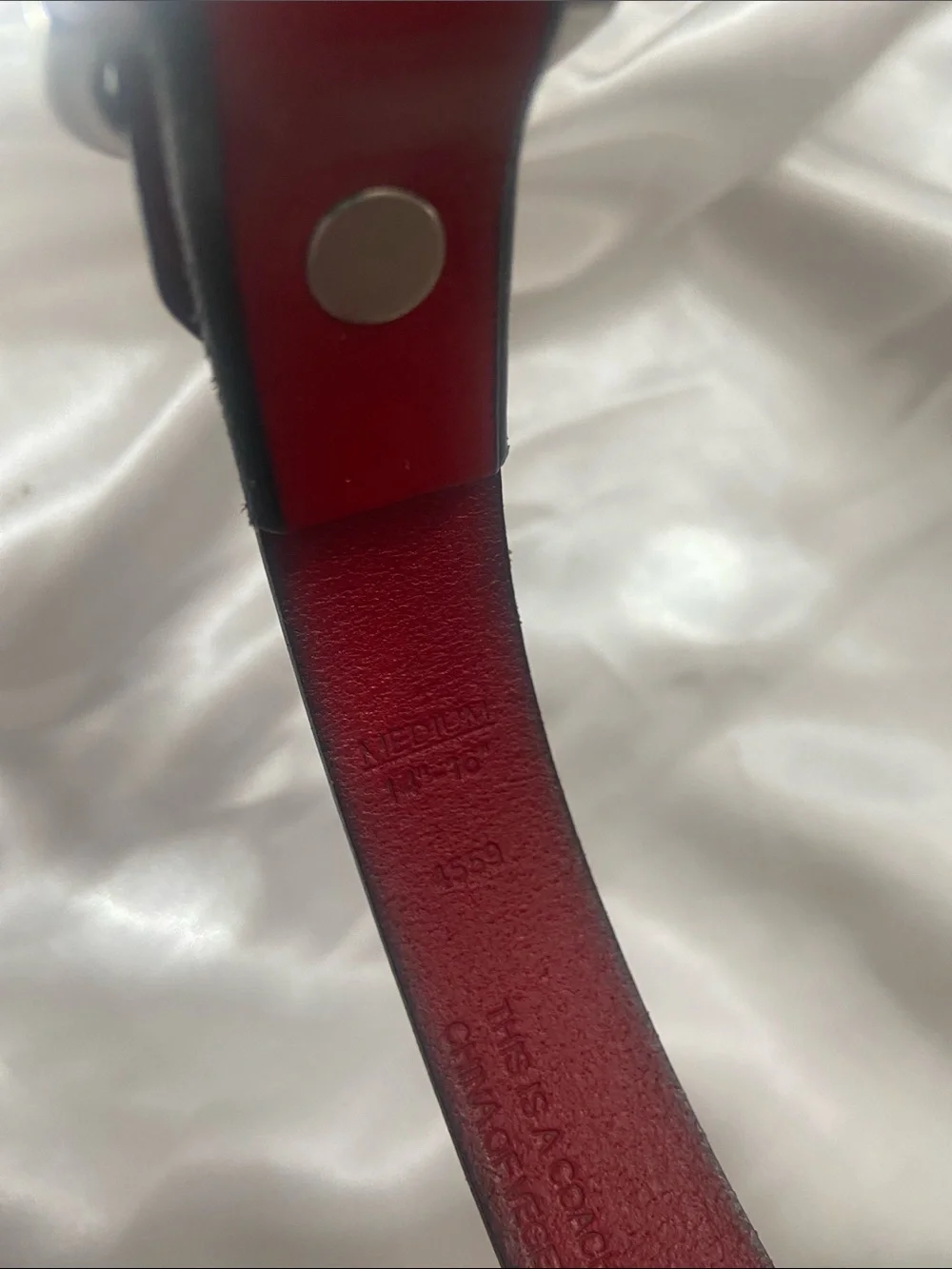 Coach Red Leather Dog Collar with Silver Buckle and Tag